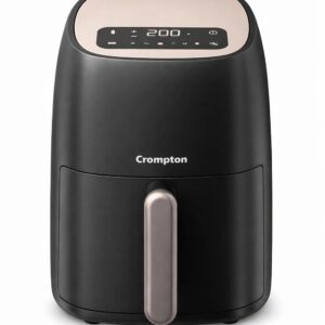 Crompton Ameo 4.2L Digital Air Fryer | 1400W Quick Fry Technology | Oil-Free Healthy Cooking | Super Helix Heating Element | Digital Display with Indian Preset Menus | Black (Without Window Display)