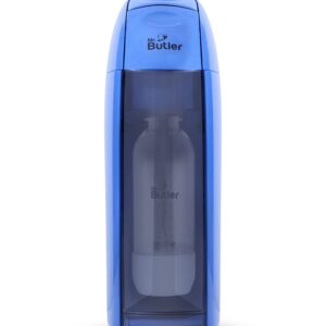 Mr. Butler Italia Soda Maker- Blue, Single Cylinder Pack, Create Sparkling Water In Home Kitchen, Compact, Space Saving Design, Soda Beverage Carbonator