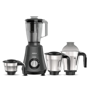 Havells Hydro 750 watt Mixer Grinder with 4 jar Wider mouth Stainless Steel Jar, Hands Free operation, SS-304 Grade Blade & 5 year motor warranty (black)