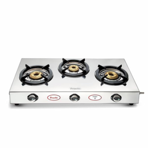 Preethi Ember Stainless Steel 3-Burner Gas Stove, Manual